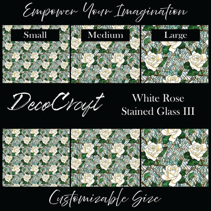 DecoCraft - Stained Glass - Flowers - White Rose III