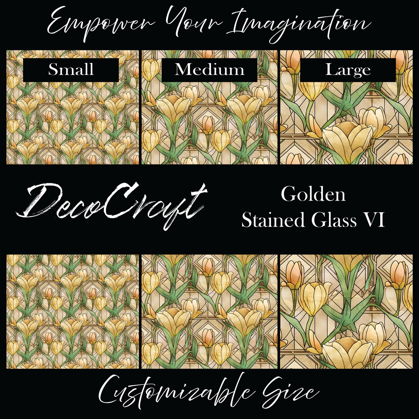 DecoCraft - Stained Glass - Art Deco - Golden Glass VI