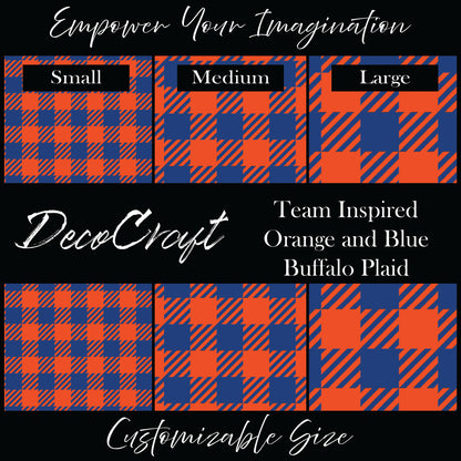 DecoCraft - Team Inspired - Plaid - Buffalo Plaid - Orange & Blue