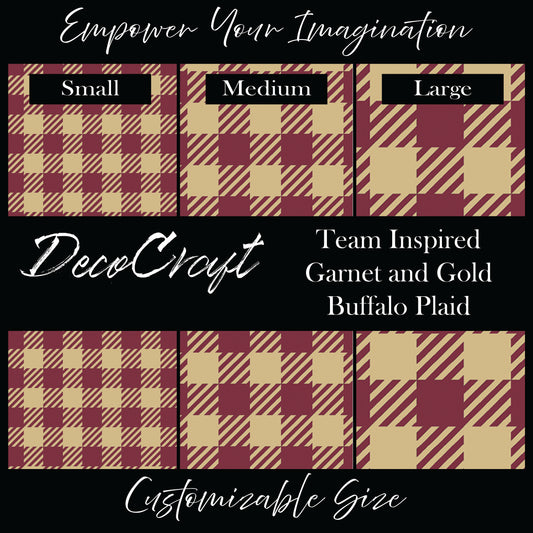 DecoCraft - Team Inspired - Plaid - Buffalo Plaid - Garnet & Gold