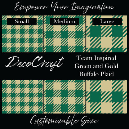 DecoCraft - Team Inspired - Plaid - Buffalo Plaid - Green & Gold