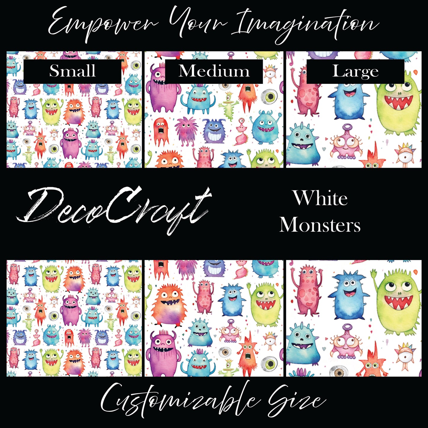 DecoCraft - Kids Collection - Monsters - White Monsters I