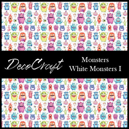 DecoCraft - Kids Collection - Monsters - White Monsters I