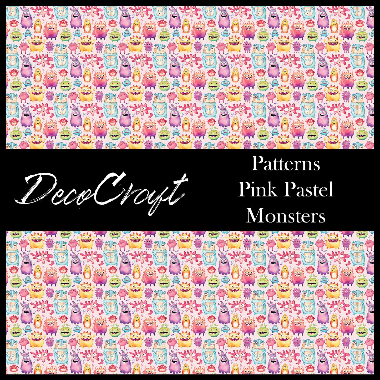 DecoCraft - Kids Collection - Monsters - Pink Pastel Monsters