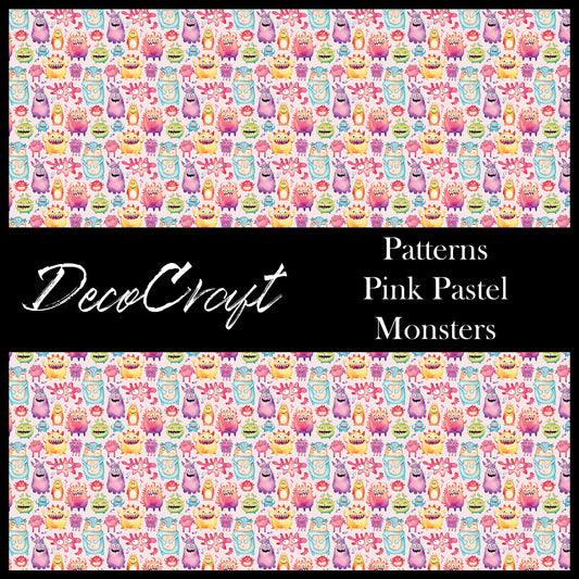 DecoCraft - Kids Collection - Monsters - Pink Pastel Monsters