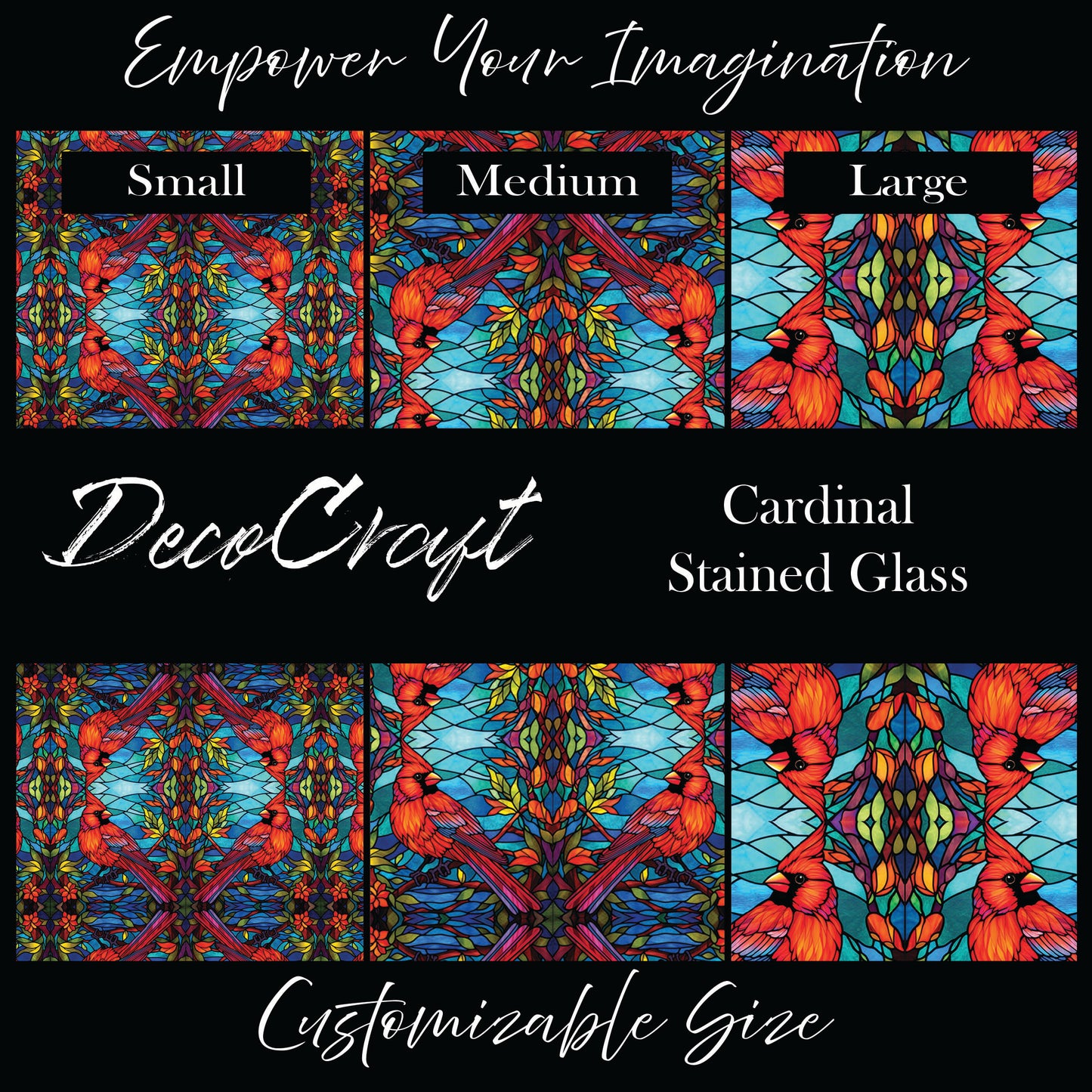 DecoCraft - Animals, Bugs, & Birds - Stained Glass - Mirrored Cardinals