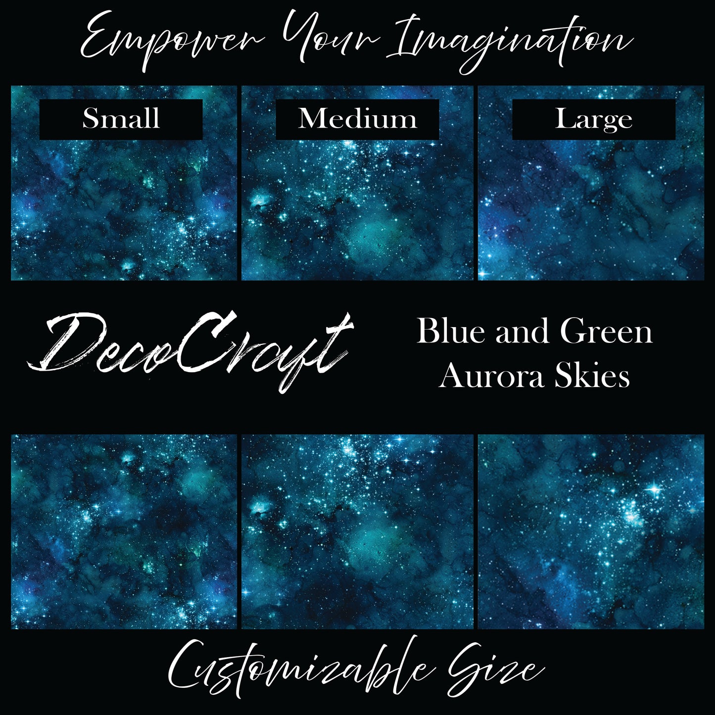 DecoCraft - Landscapes & Skies - Blue and Green Aurora Skies