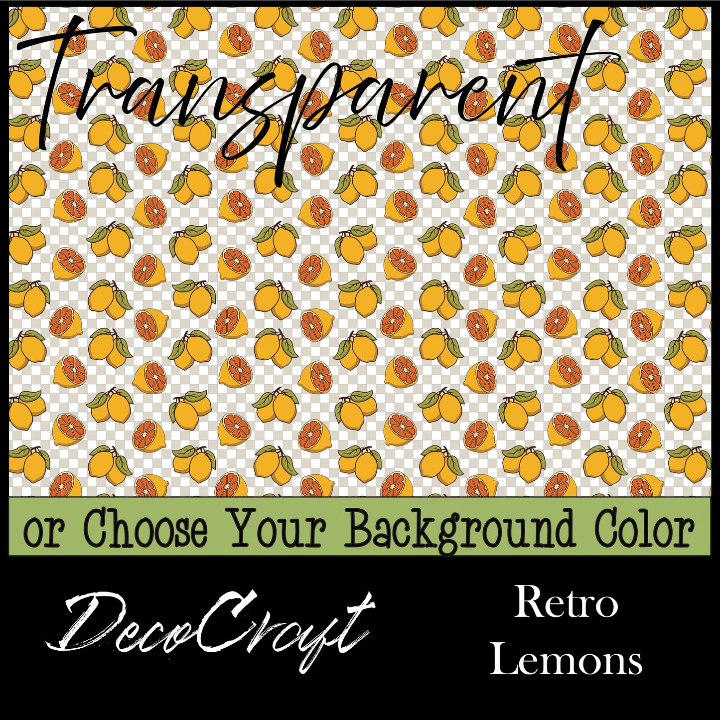 DecoCraft - Transparent - Flowers & Greenery - Retro Lemons