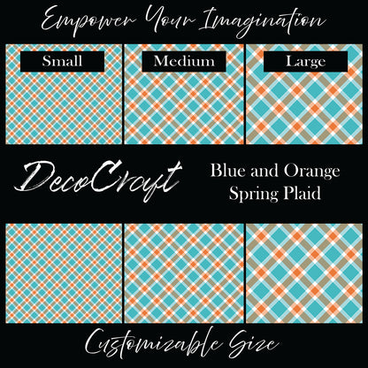 DecoCraft - Plaid - Easter Spring - Blue & Orange Plaid