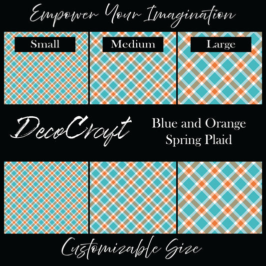 DecoCraft - Plaid - Easter Spring - Blue & Orange Plaid