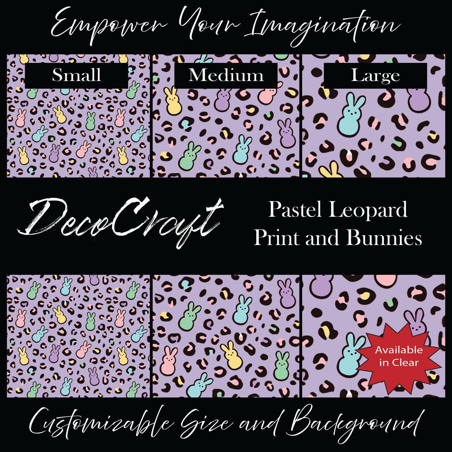 DecoCraft - Spring & Easter - Pastel Leopard Print and Bunnies