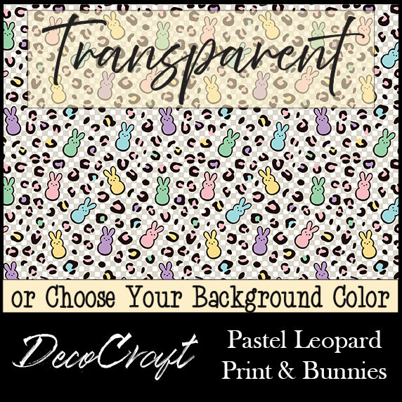 DecoCraft - Transparent - Spring & Easter - Pastel Leopard Print & Bunnies