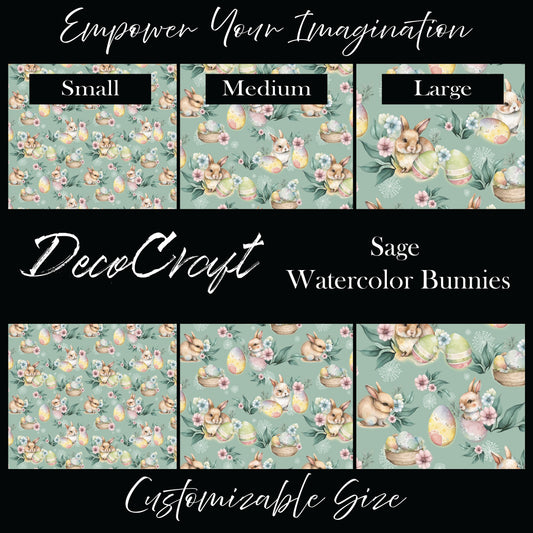 DecoCraft - Spring & Easter - Sage Watercolor Bunnies