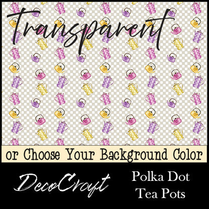 DecoCraft - Transparent - Spring & Easter - Polka Dot Tea Pots