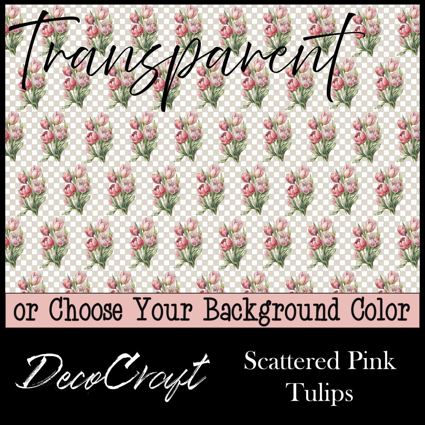 DecoCraft - Flowers & Greenery - Scattered - Pink Tulips