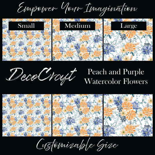 DecoCraft - Flowers & Greenery - Peach and Purple Watercolor Flowers