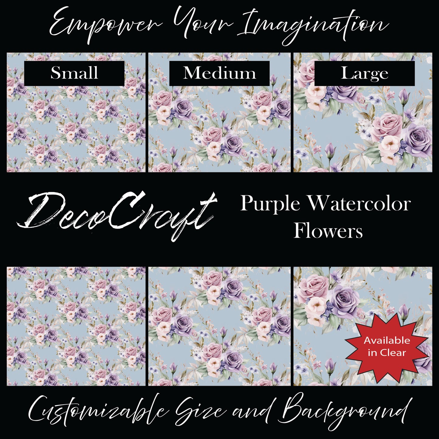 DecoCraft - Flowers & Greenery - Purple Watercolor Flowers