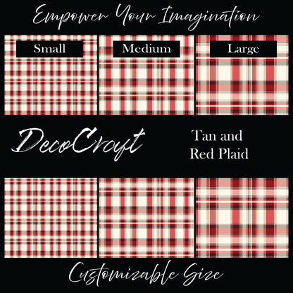 DecoCraft Christmas - Tan and Red Plaid