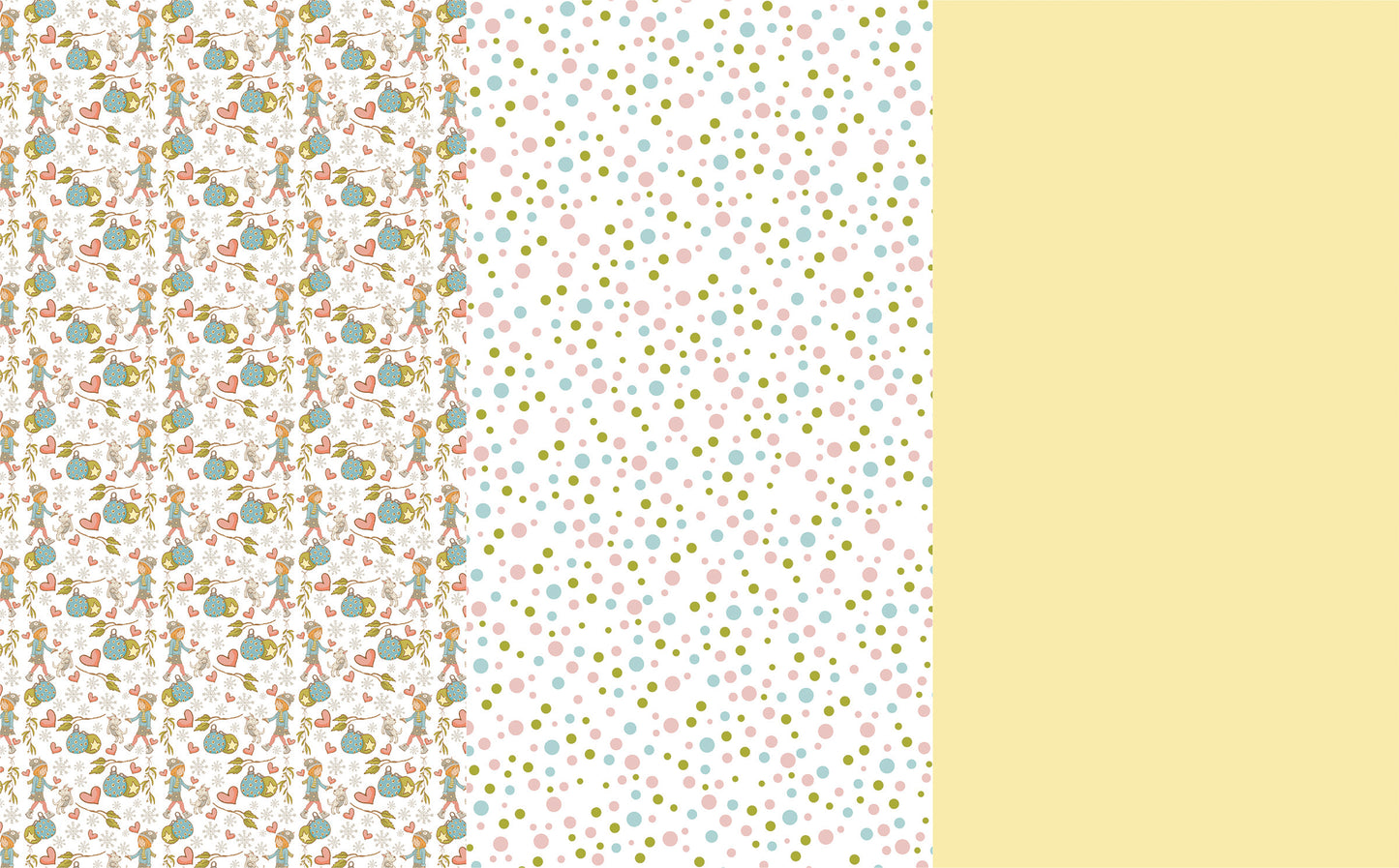 DecoCraft - Designs by Hope Yoder - Terrific Trios - Pup, Lots-O-Dots, & Lemon Solid (1 Sheet)