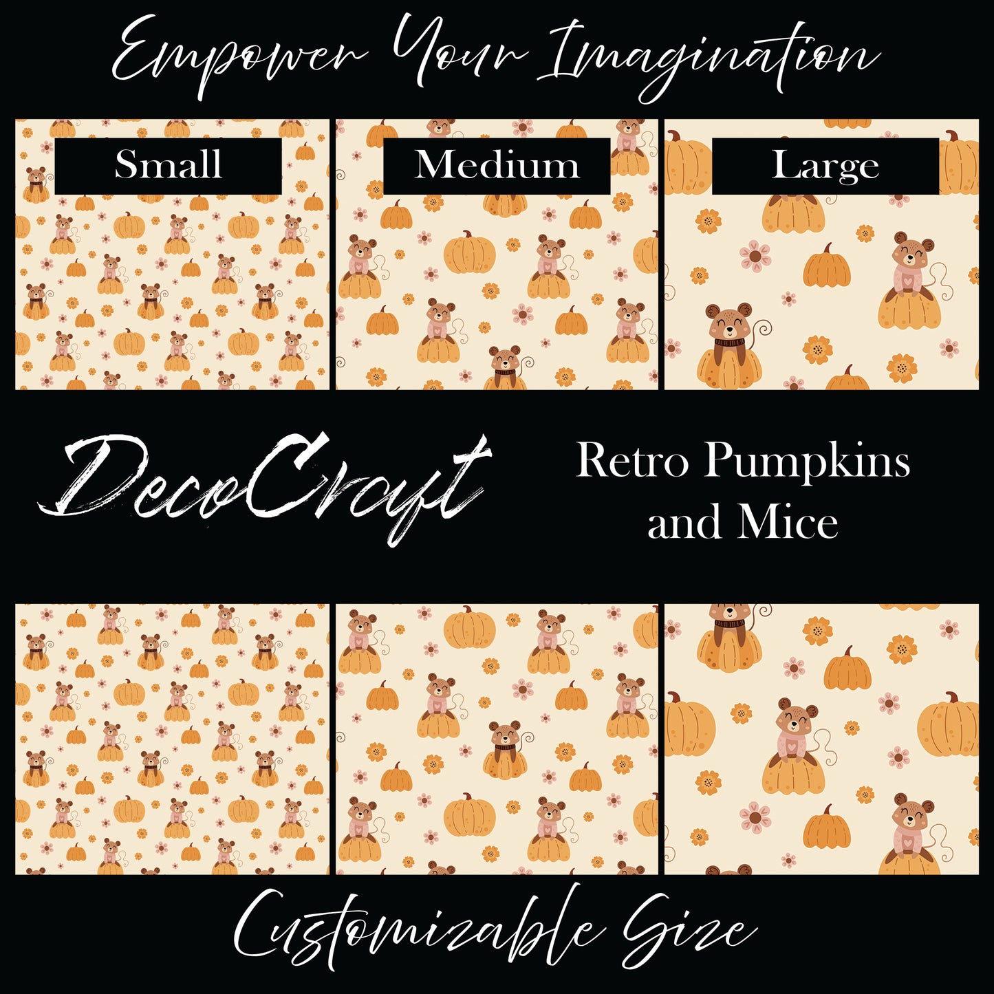 DecoCraft - Fall/Autumn - Retro Pumpkins and Mice