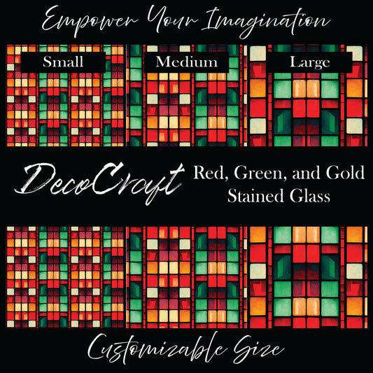 DecoCraft Stained Glass - Christmas - Red, Green, and Gold