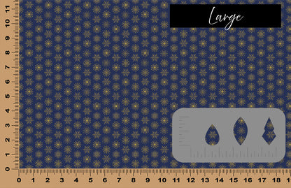 DecoCraft Christmas - Elegant Blue and Gold Snowflakes