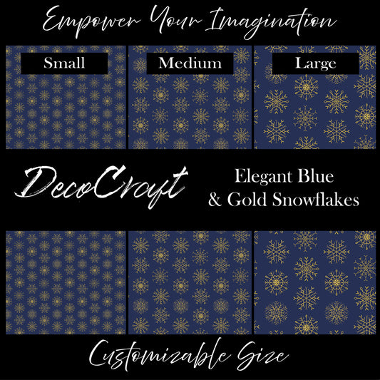 DecoCraft Christmas - Elegant Blue and Gold Snowflakes