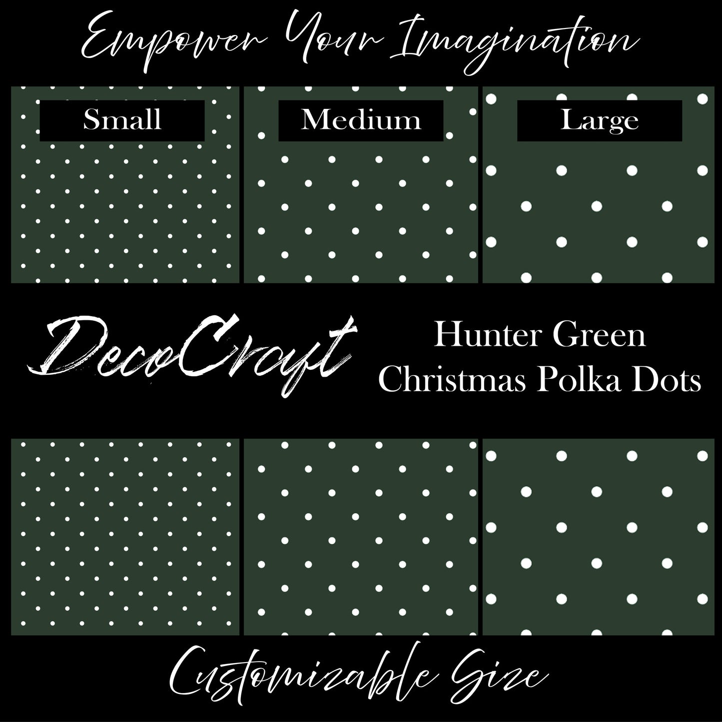 DecoCraft - Polka Dots - Hunter Green Christmas Polka Dots