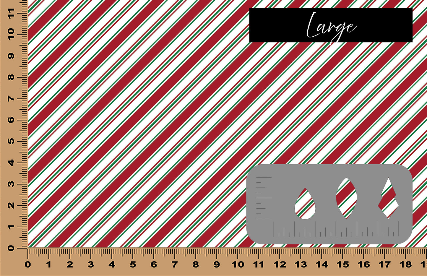 DecoCraft - Stripes - Dark Red and Green Diagonal Stripes