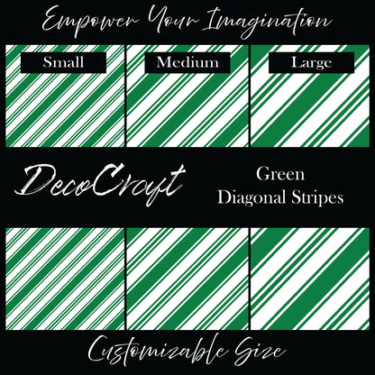 DecoCraft - Stripes - Green Diagonal Stripes