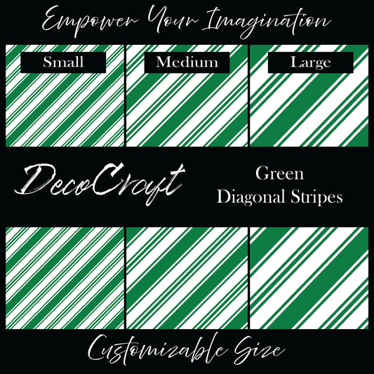 DecoCraft - Stripes - Green Diagonal Stripes