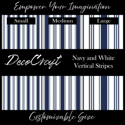 DecoCraft - Stripes - Navy and White Vertical Stripes