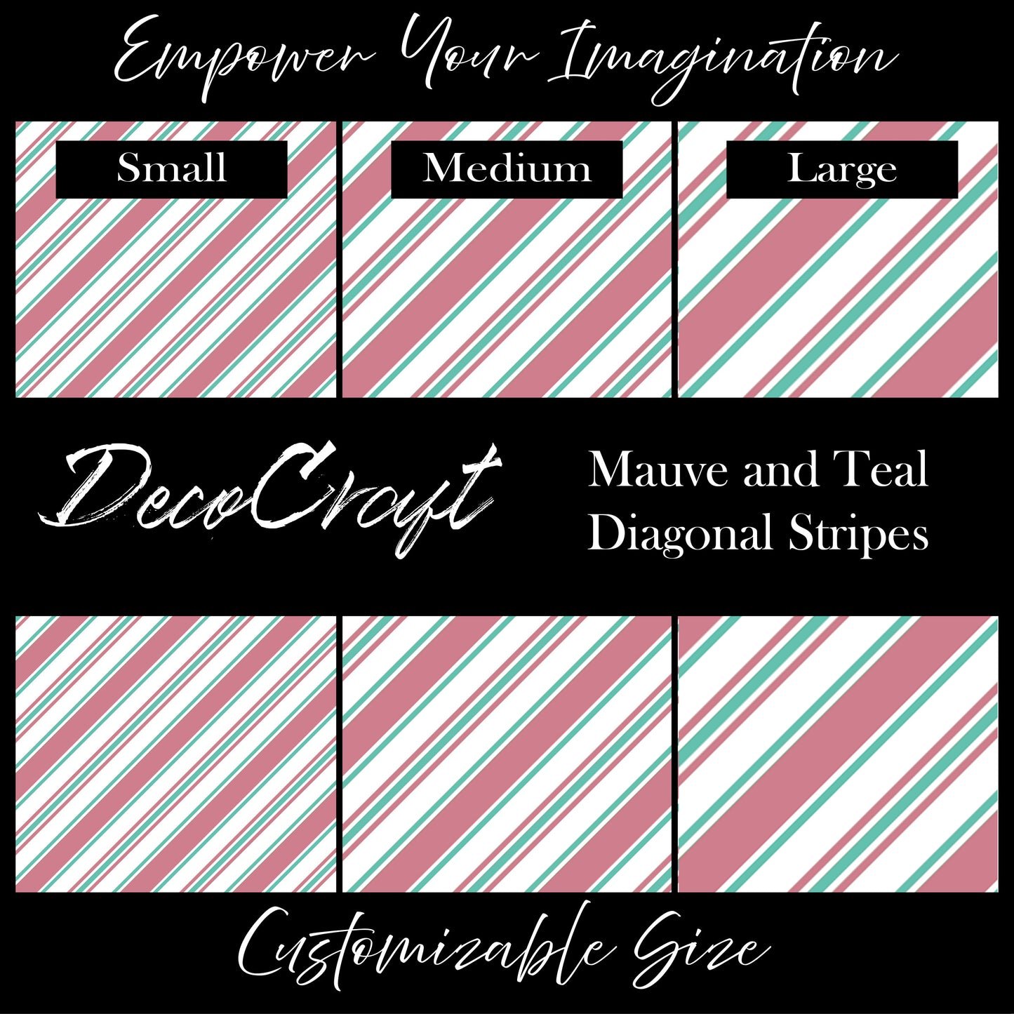 DecoCraft - Stripes - Mauve and Teal Diagonal Stripes