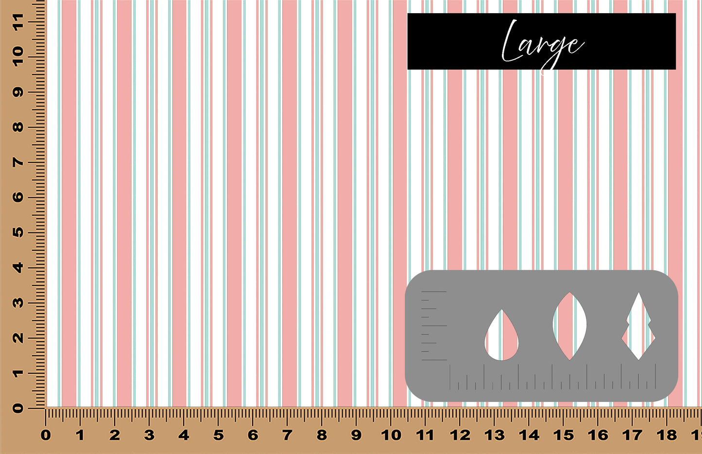 DecoCraft - Stripes - Light Pink and Teal Vertical Stripes