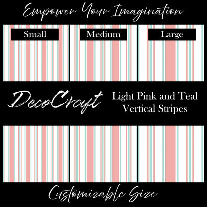 DecoCraft - Stripes - Light Pink and Teal Vertical Stripes