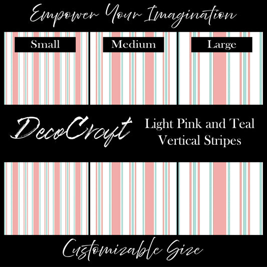 DecoCraft - Stripes - Light Pink and Teal Vertical Stripes