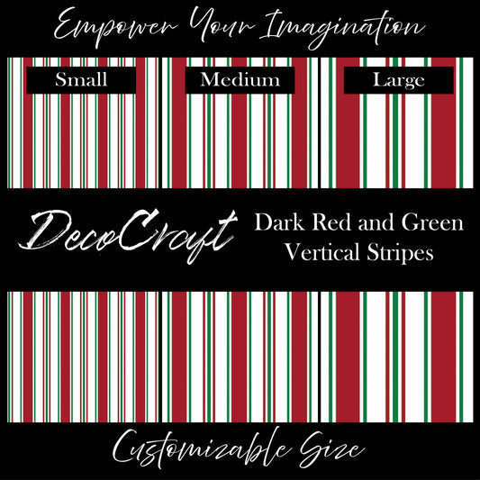 DecoCraft - Stripes - Dark Red and Green Vertical Stripes