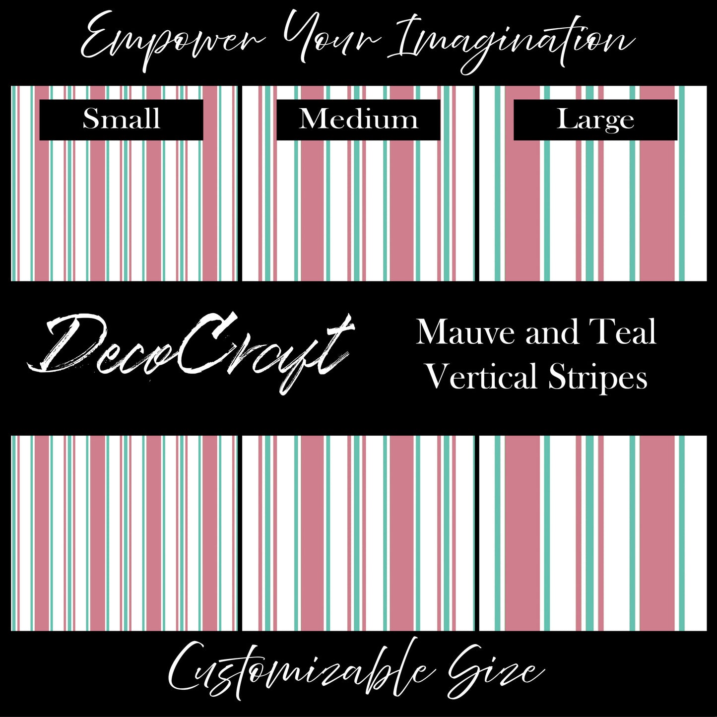 DecoCraft - Stripes - Mauve and Teal Vertical Stripes