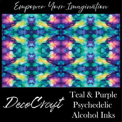 DecoCraft - Abstract - Teal & Purple Psychedelic Alcohol Inks