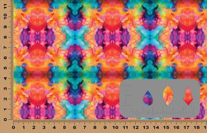 DecoCraft - Abstract - Orange & Teal Psychedelic Alcohol Inks