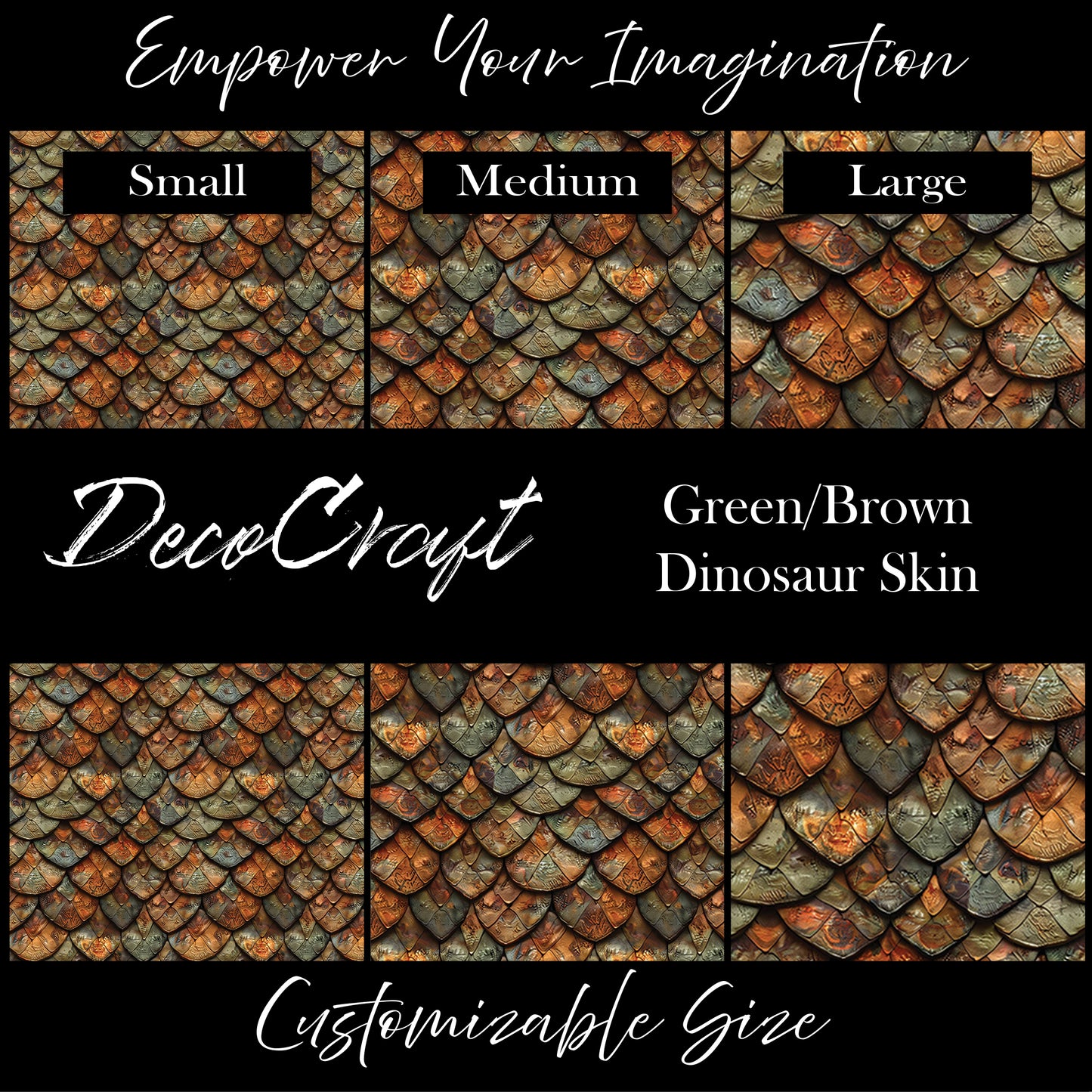 DecoCraft - Animals, Birds, & Bugs - Green & Brown Dinosaur Skin
