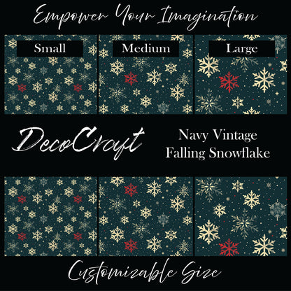 DecoCraft Christmas - Navy Vintage Falling Snowflake