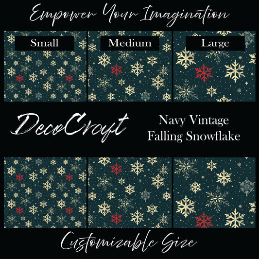 DecoCraft Christmas - Navy Vintage Falling Snowflake