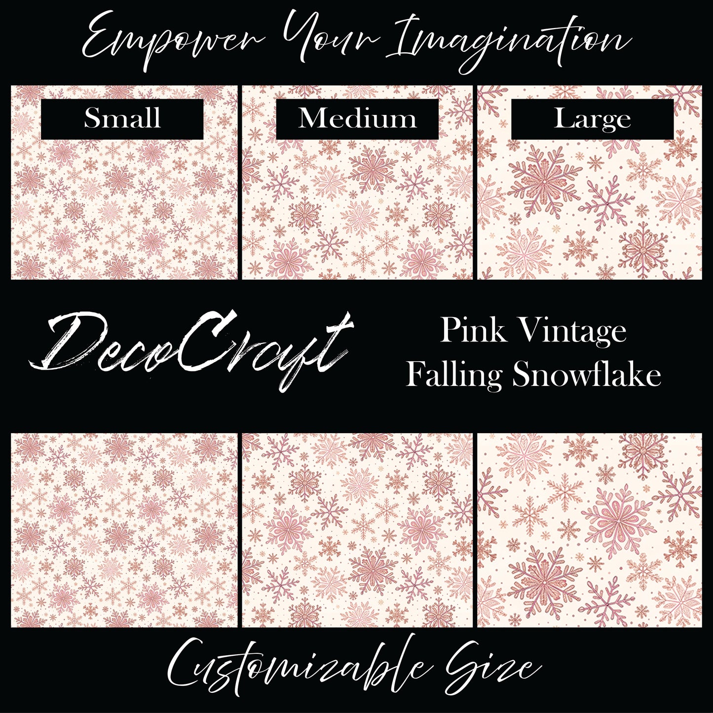 DecoCraft Christmas - Pink Vintage Falling Snowflake