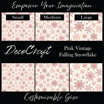 DecoCraft Christmas - Pink Vintage Falling Snowflake