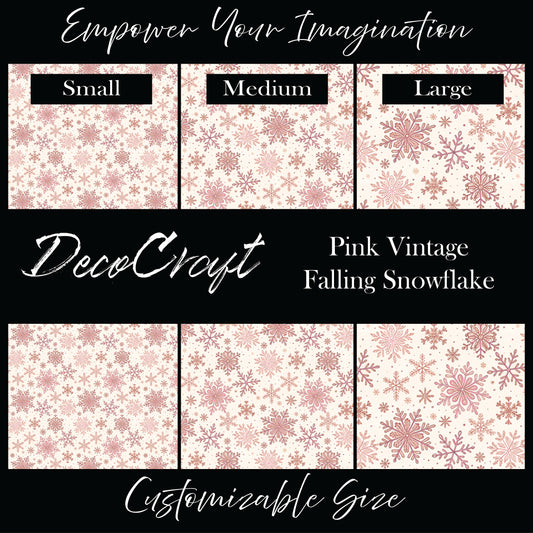 DecoCraft Christmas - Pink Vintage Falling Snowflake