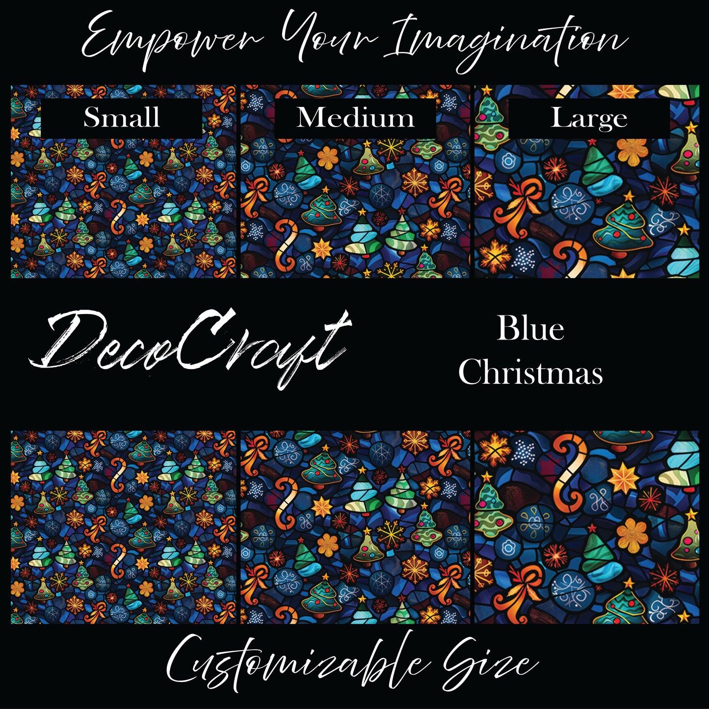 DecoCraft Christmas - Stained Glass - Blue Christmas