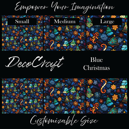 DecoCraft Christmas - Stained Glass - Blue Christmas