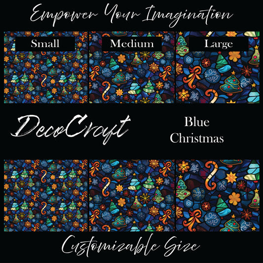 DecoCraft Christmas - Stained Glass - Blue Christmas