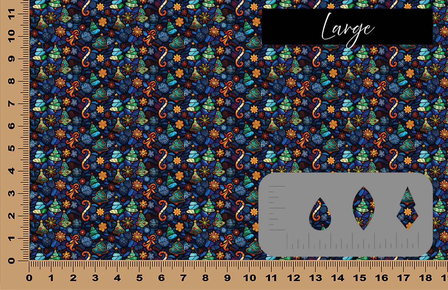DecoCraft Christmas - Stained Glass - Blue Christmas